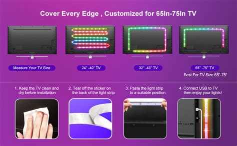 Amazon GUPUP LED Lights For TV 85 100 Inch TV Led Backlight 20ft