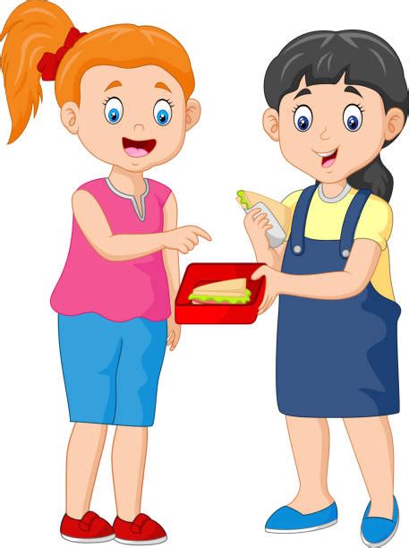 Kids Sharing Food Clipart