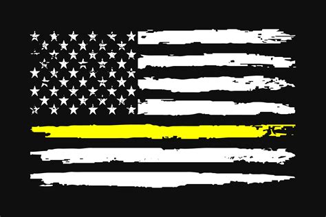 Thin Yellow Line Flag Design Graphic By Flag Station · Creative Fabrica