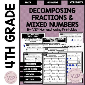 Decomposing A Fraction 4 NF B 3 By VZP Homeschooling Printables