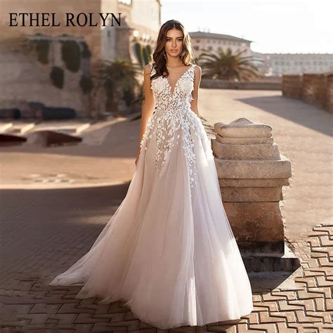 Ethel Rolyn Sexy Backless Wedding Dresses Vestido De Noiva