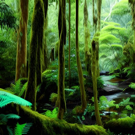 Tasmanian Rainforest Graphic · Creative Fabrica