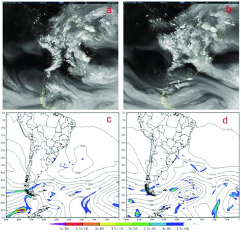 Satellite GOES-13 water vapor channel imagery (above) and EPV in the ...