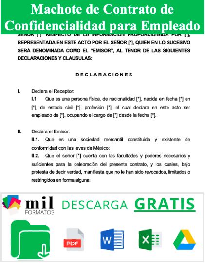 Contrato De Confidencialidad Para Empleados Formato Para Imprimir