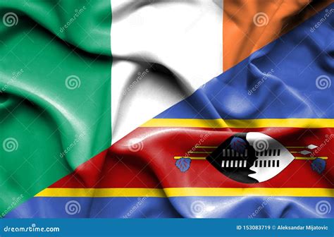 Bandera Que Agita De Swazliand Y De Irlanda Stock De Ilustraci N