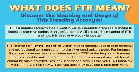 FTR Meaning What Does FTR Stand For And When To Use It Love English