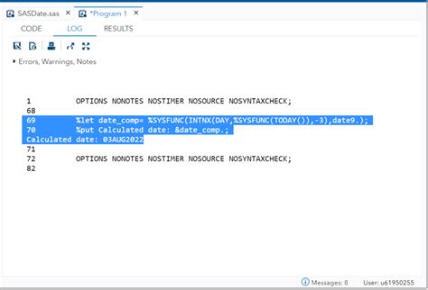 How To Print Todays Date Into The Sas Log Learn Sas Code