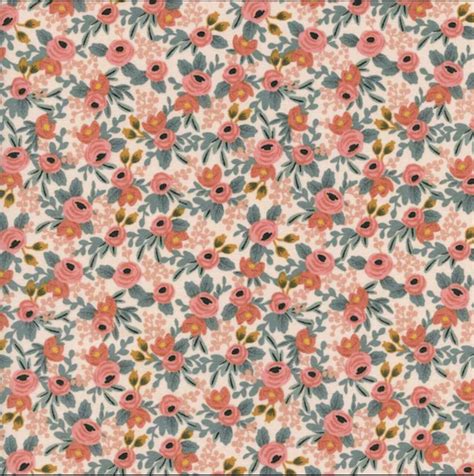 Coral Chambray Garden Party Tela Rifle Paper Co La Oveja Lola