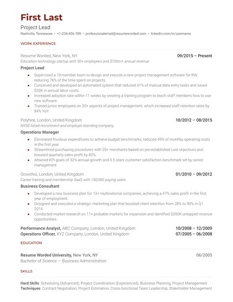 Construction Project Manager Resume Examples For 2025 Resume Worded