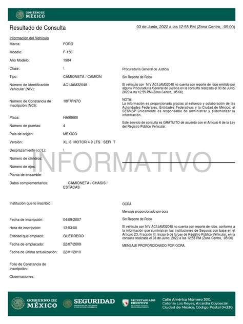 Constancia De No Robo Download Free Pdf Tecnologías Automotrices