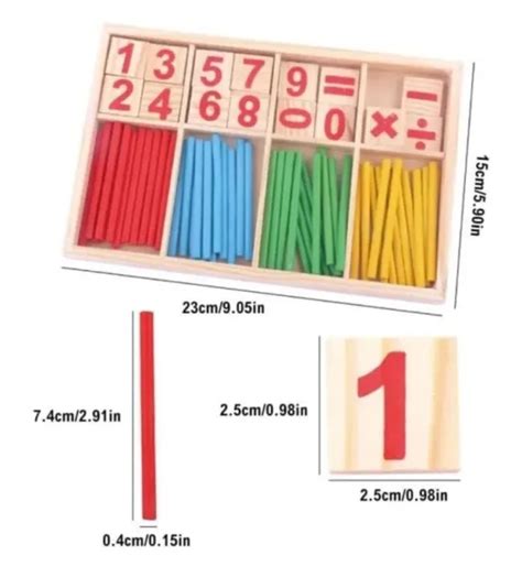 Jeu Bois Montessori Stick Baton Chiffre Mathematique Compter Calcul