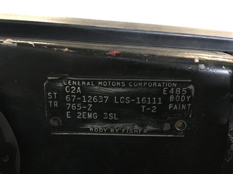 1967 Camaro Trim Tag Decode Team Camaro Tech