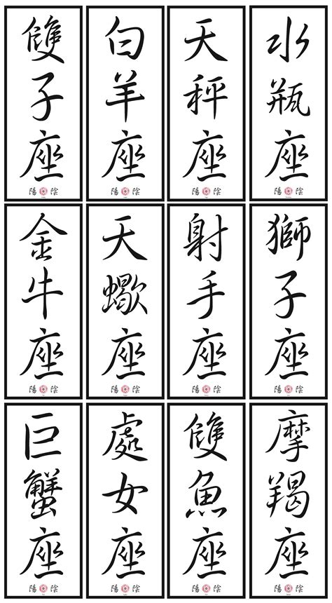 Chinese Symbols And Their Meanings Chart