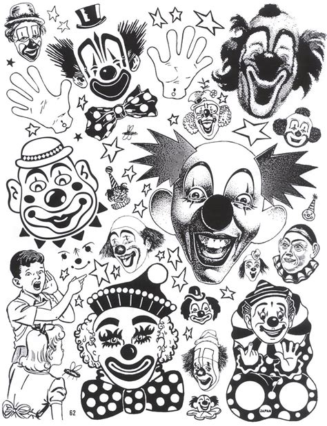 Clown Tattoo Outline Drawings