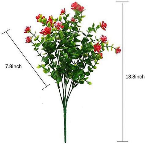 Sinhoon Uv Resistant Outdoor Artificial Flowers Pack Faux Plants