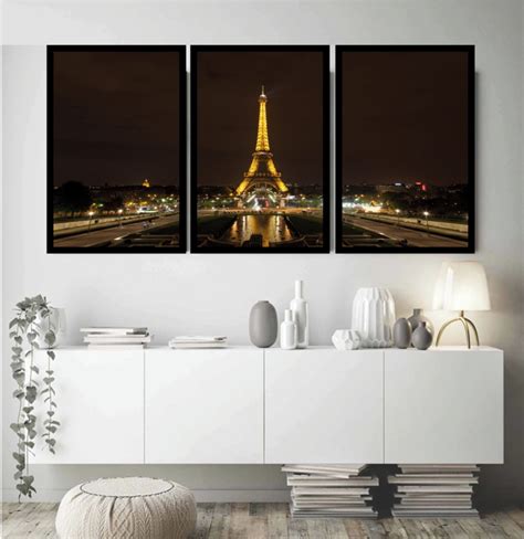 Quadro Decorativo Torre Eiffel Iluminada à Noite Elo7