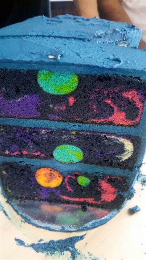 Incredible Space Cake Featuring A Beautiful Hidden Galaxy Inside That