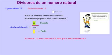 Divisores de un número natural GeoGebra