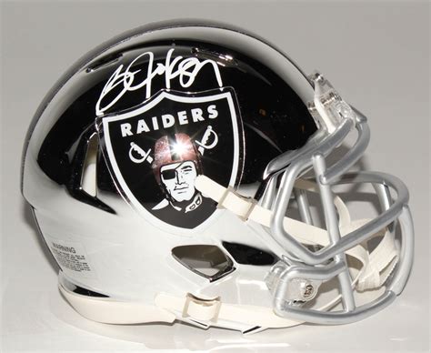 Bo Jackson Signed Oakland Raiders Chrome Speed Mini Helmet Radtke COA