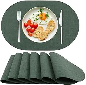 Placemats PU Leather Place Mats Washable Heat Resistant Table Mats Set