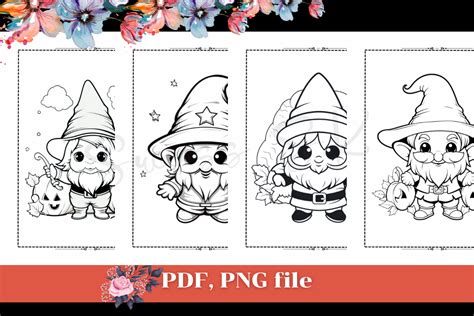 Halloween Gnome Coloring Pages 2, KDP Graphic by skaw0414 · Creative ...