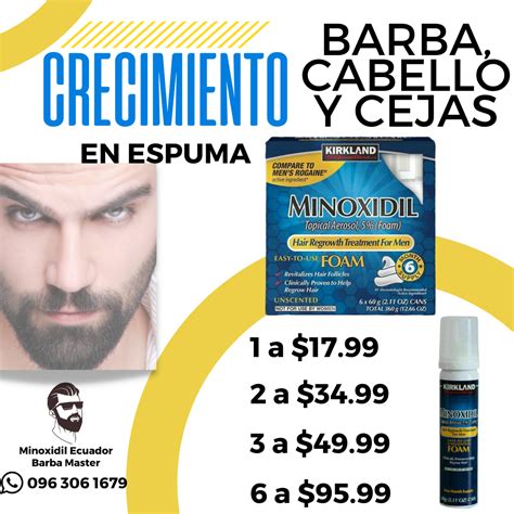 Minoxidil Kirkland 5 En Espuma Barba Master Minoxidil Ecuador