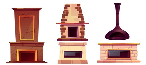 Fireplaces Home Hearth Set Vector Art At Vecteezy