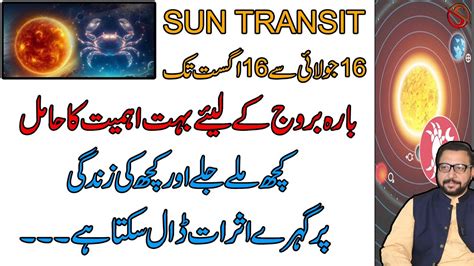 Sun Transit in Cancer 16 July to 16 August بارہ بروج کے لیئے بہت