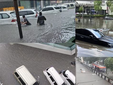 Surabaya Banjir Puluhan Kendaraan Tenggelam