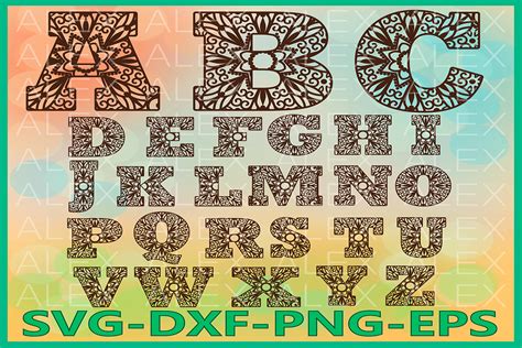 Alphabet Mandala Svg Mandala Letters Svg Alphabet Svg