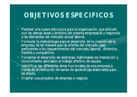 Ejemplos De Objetivos Especificos En Una Empresa Nuevo Ejemplo