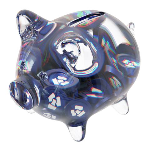 Cronos Cro Glass Piggy Bank With Decreasing Piles Of Crypto Coins