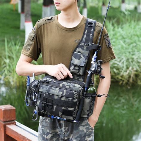 Multifunctional Fishing Tackle Bags Single Shoulder Crossbody Bag Waist