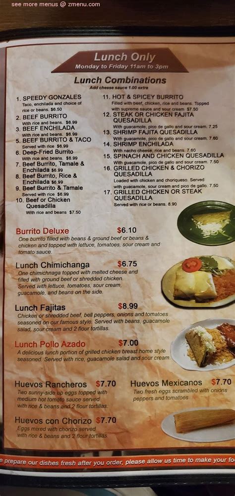 Menu at El Puerto restaurant, Indianapolis, S Emerson Ave