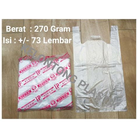 Jual Kantong Plastik Kresek Putih Bening Ukuran 24 ATOOM Ukuran 15