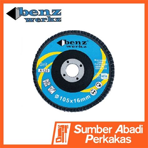 Jual BENZ Flap Disc 4 Inch Grade 120 Grit Amplas Susun Gerinda Gurinda