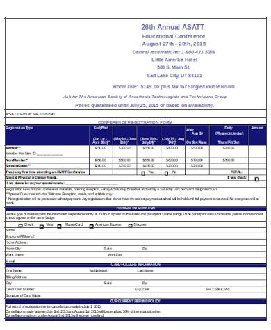 FREE 10 Conference Registration Forms In PDF MS Word Excel