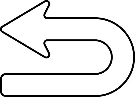 Left Curve Arrow Icon In Line Art 24948909 Vector Art At Vecteezy