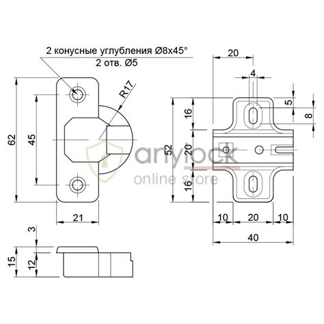 Купить Петли Мебельная Петля мебельная накладная 45 градусов. Без ...