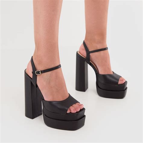 Womens Black schuh Shay Platform High Heels | schuh