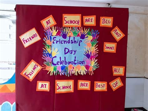 Friendship Day Back Drop In School Birthday Card Craft Classroom Crafts Preschool Crafts