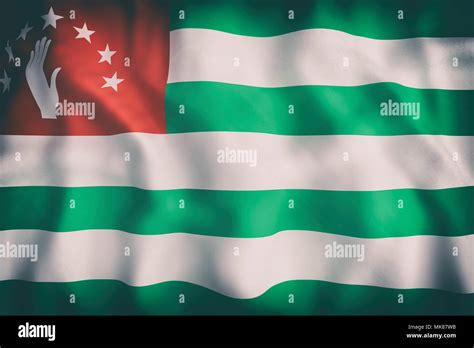 D Rendering Of An Old Abkhazia Flag Waving Stock Photo Alamy