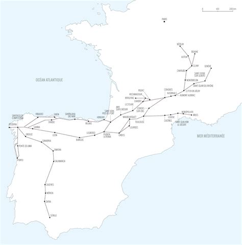 Carte Des Chemins De Compostelle