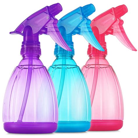 Dilabee Plastic Spray Bottles 12oz 3 Pack Water Spray Bottle For Hair Gardening