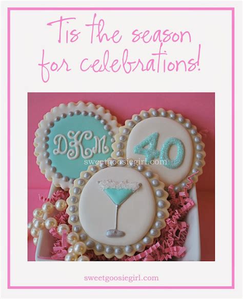 Sweet Goosie Girl Tiffany Blue 40th Birthday Cookies