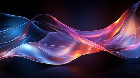 Premium Ai Image Abstract Colorful Waves On A Black Background