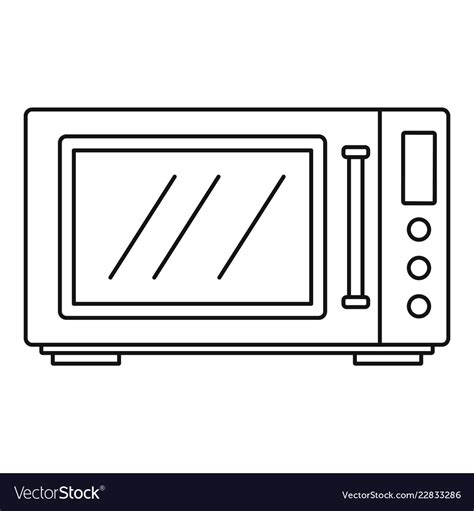 House Microwave Icon Outline Style Royalty Free Vector Image