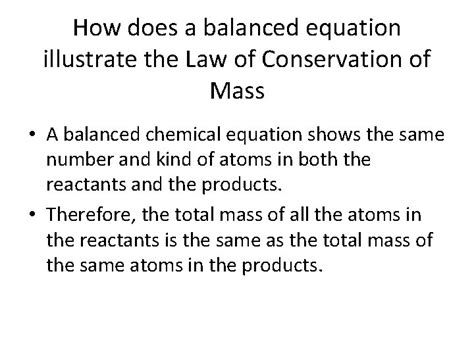 Counting Atoms Balancing Equations Law Of Conservation Of