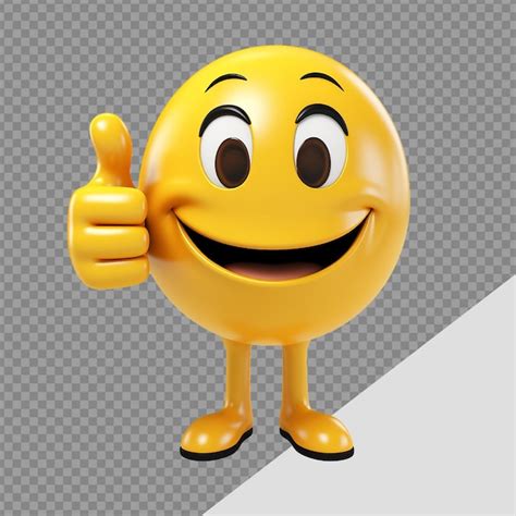 Thumbs up emoji png isolated on transparent background | Premium AI ...