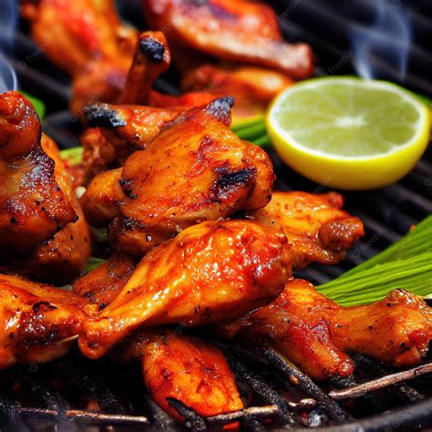 Premium Photo | Closeup chicken wings in barbecue sauce